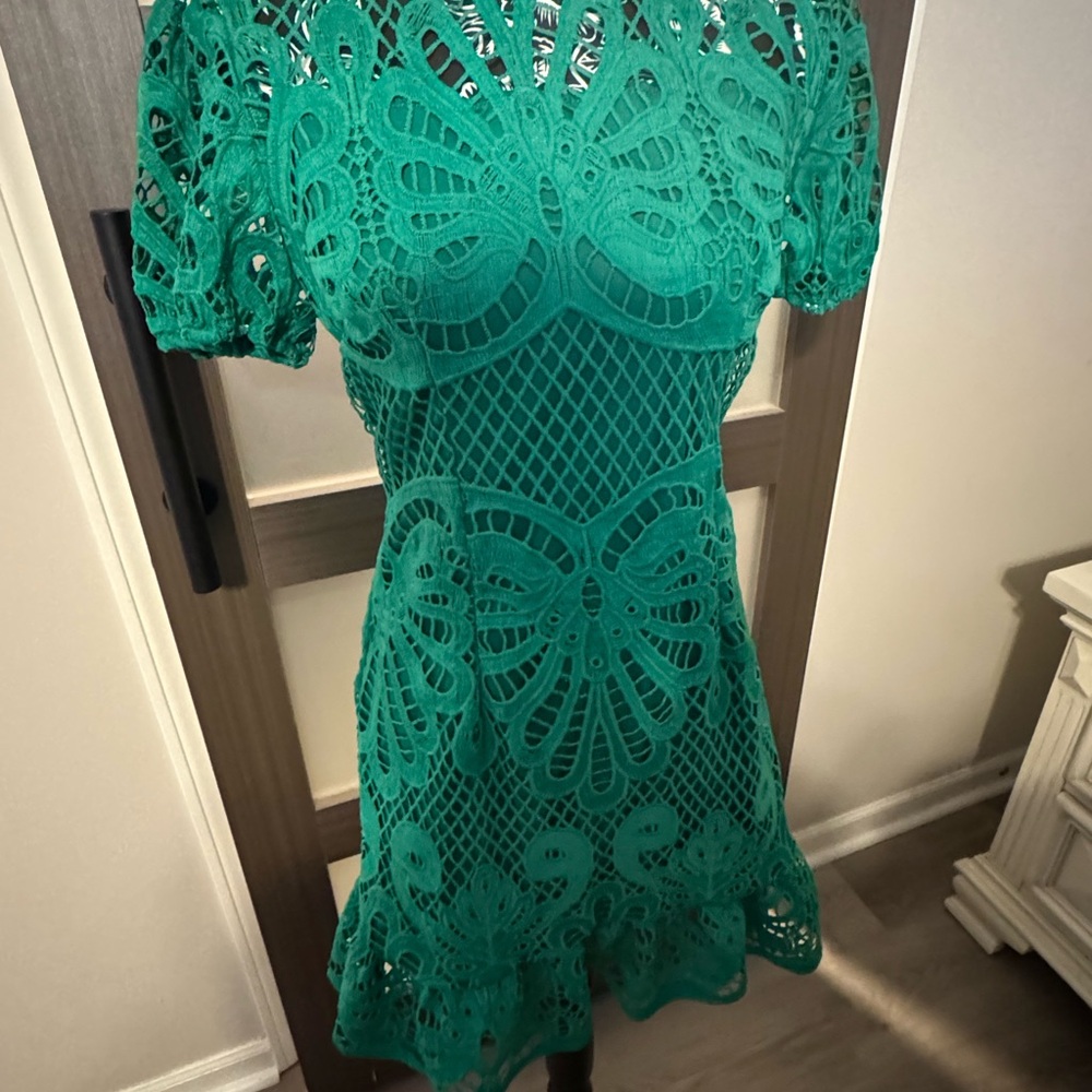 Elegant Green Lace Dress